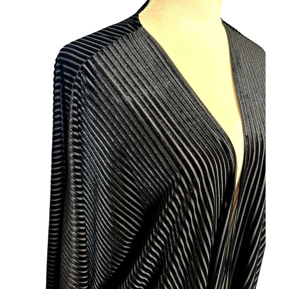 Lane Bryant Velvet Shawl Cardigan Draped Kimono Stretch Black Plus One Size - Picture 3 of 8